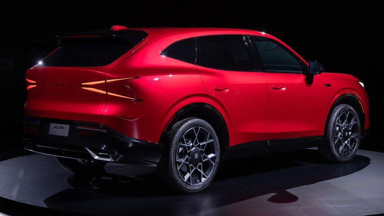 A rear 3/4 photo of Acura's hybrid SUV concept