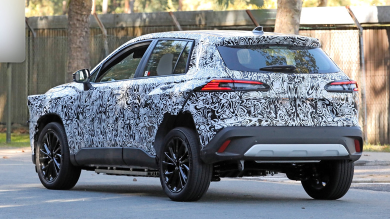 Toyota electric SUV mule, chopped down Corolla Cross