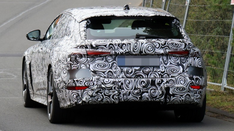 A camouflaged prototype of the rumored Audi S6 Avant E-Tron Performance