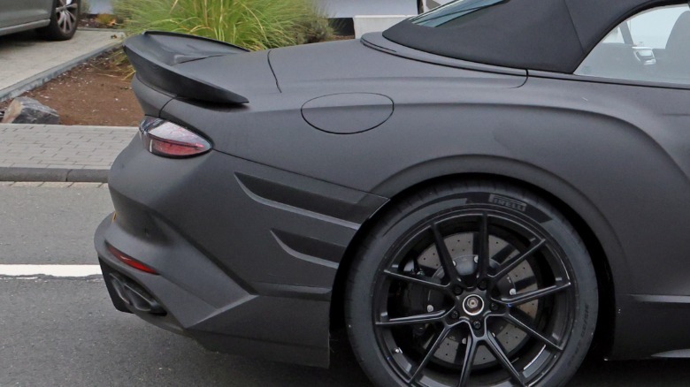 Close-up of a rear end of a Bentley Supersports prototype