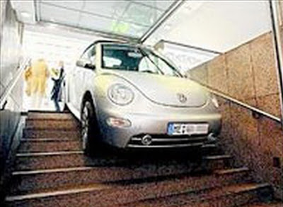  German Woman Mistakes Subway Stairs For Underground Car Park!