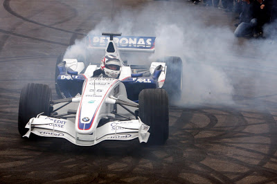  Nigel Mansell “Smokes” A BMW Sauber F1 Car At Silverstone