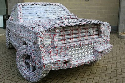  Student Creates Life-Size ’65 Ford Mustang From 4,000 Beer Cans!