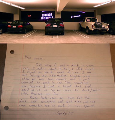  Parking Lot Apology Note