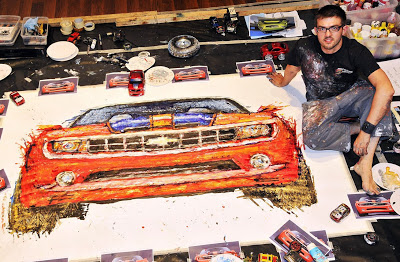  Artist Creates Chevy Paintings Using Remote Control Cars