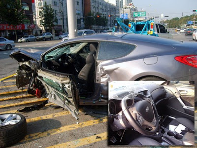  First Hyundai Genesis Coupe Crash – Looks Like the Airbags Failed to Deploy