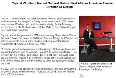  GM Gets its First African American Female Director of Design – And?