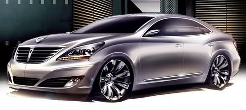  Hyundai Releases Sketches of its 2010 Equus Flagship Luxury Sedan