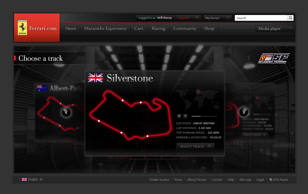 Ferrari official site