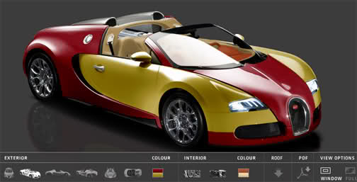  Kids Play: Bugatti Veyron 16.4 Car Configurator