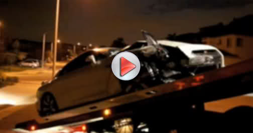  Video: Nissan GT-R R35 Crashes after being Smoked by a Lancer EVO IX