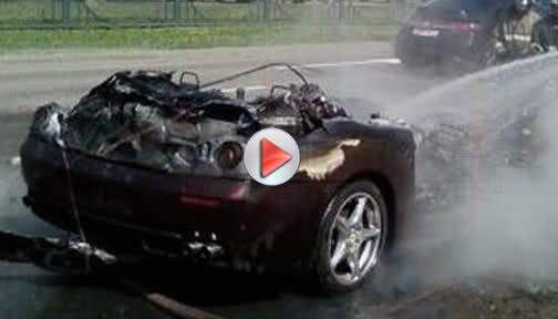  VIDEO: Ferrari 612 Scaglietti Burns to the Ground in Moscow