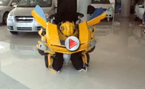  VIDEO: Man in Bumblebee Costume Transforms into Camaro!