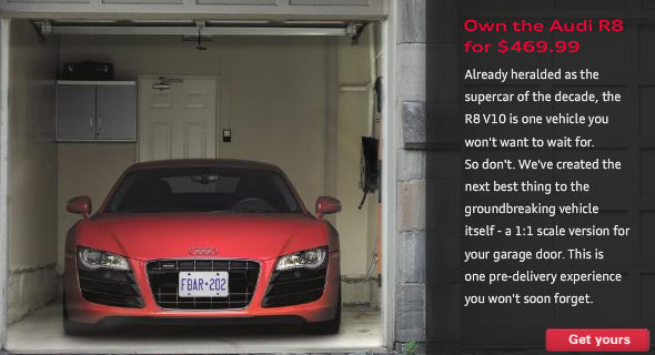  Audi Offers to Place an R8 V10 on Your Garage for Just $469.99