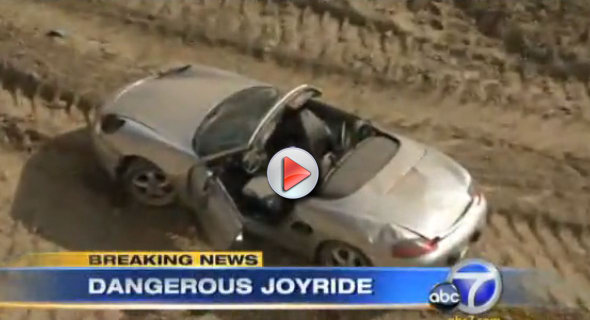  VIDEO: 15 Year Old Swipes Dad's Porsche Boxster, Plunges 70 Feet Over a Cliff…