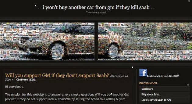  Saab Enthusiast Launches "I Won't Buy From GM" Campaign to Deter GM from Shutting Down the Brand