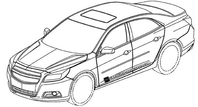  Patent Designs of Chevrolet Sedan with Camaro-esque Read End: Is it the New Malibu, Impala or Something Else?
