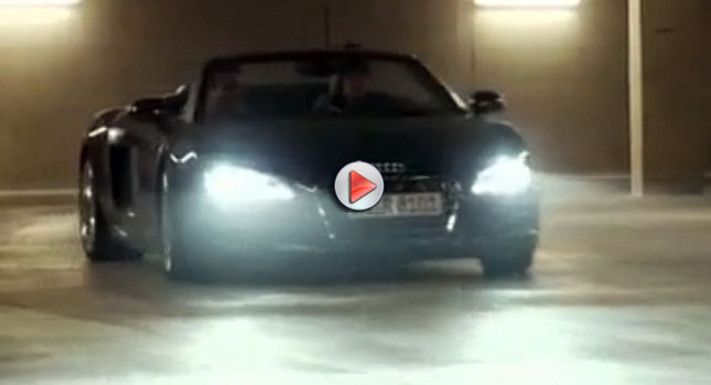  DTM Driver + Audi R8 V10 Spyder + Underground Parking – Bad Acting = One Fun Video