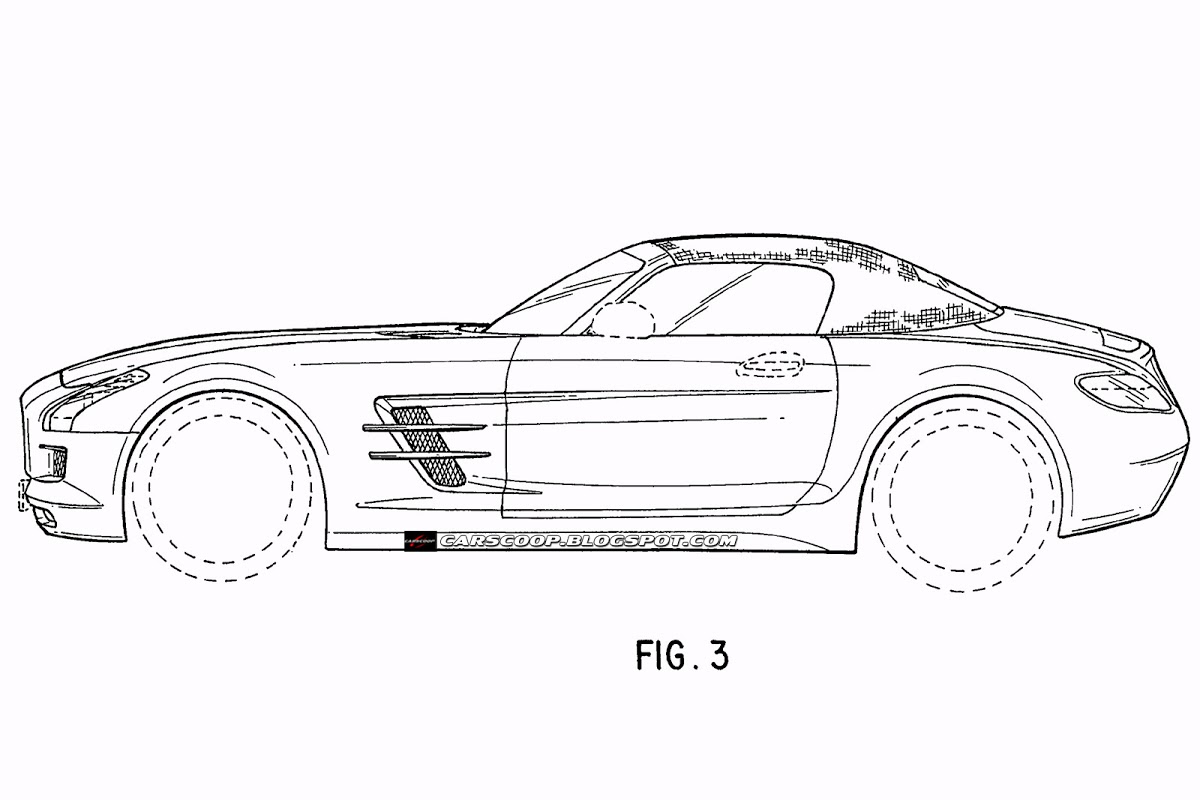 2012 Mercedes Benz Sls Amg Roadster Revealed In Patent Designs Carscoops