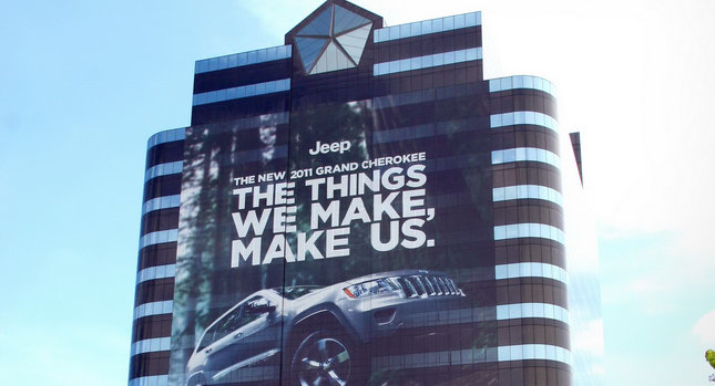  Chrysler Wraps Headquarters in Honor of 2011 Jeep Grand Cherokee