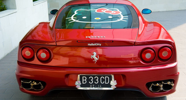  Hello Kitsch: Ferrari 360 Owner Takes 'Hello Kitty' Love to Nauseating Extremes