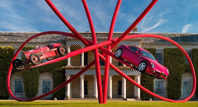  Artist Places Alfa Romeo P2 and 8C Competizione on Metal Sculpture to Celebrate Brand’s 100th Anniversary