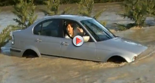  DIY Video: How to Sink a BMW 3-Series in a Flooded Road