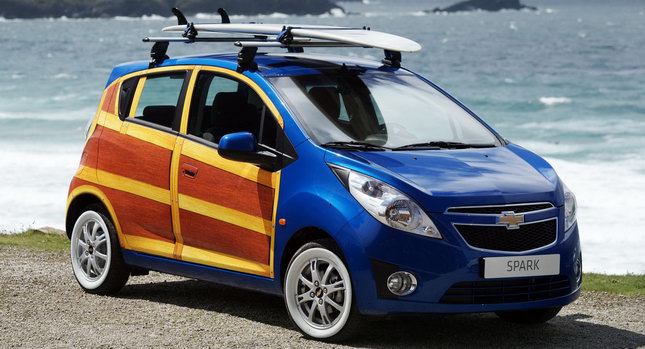  Surf's Up for Chevrolet's Spark Woody Wagon Art Car