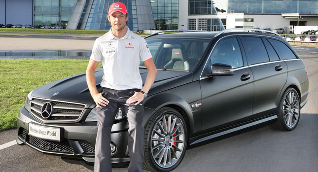  F1 World Champion Jenson Button appears to be a wagonista, picks up Mercedes C63 DR 520