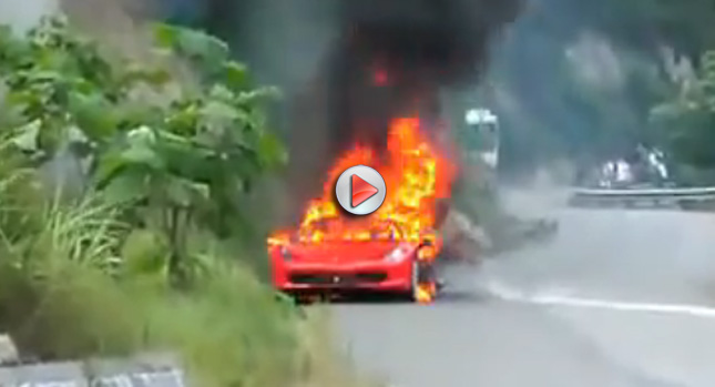  VIDEO: This is what a Ferrari 458 Italia on fire looks like on film