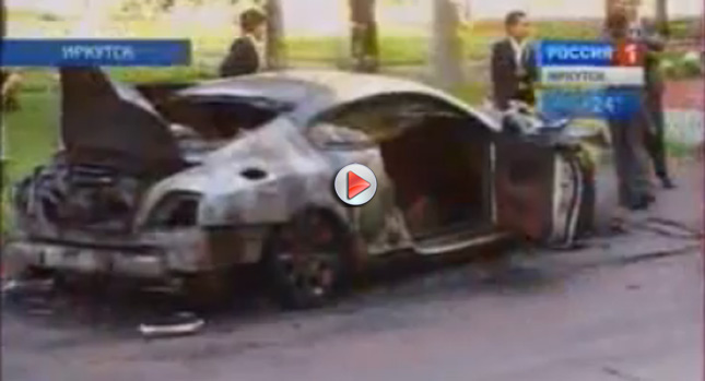  VIDEO: Bentley Continental GT Burned to the Ground in Russia
