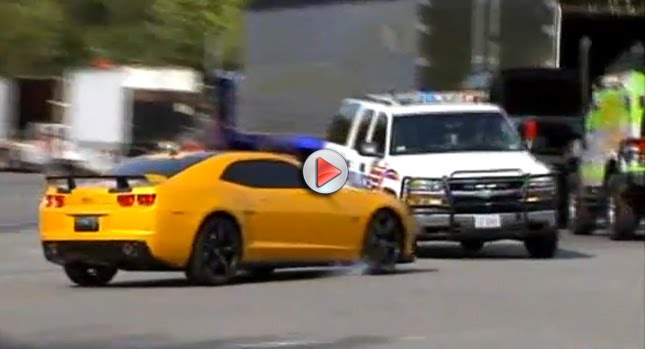  Bumblebee Camaro Crashes into Real Cop Car During Filming of Transformers 3