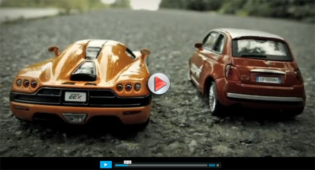  VIDEO: Fiat 500 Races Koenigsegg CCX in Swedish Webhost Ad