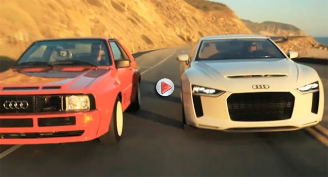  Video: Audi Quattro Concept Meets up with 1984 Quattro Coupe