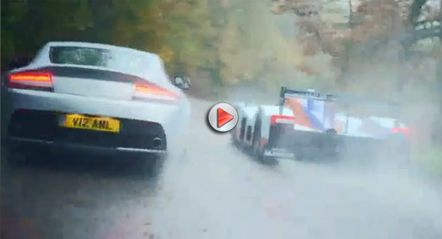  VIDEO: Aston Martin V12 Vantage Meets Gulf DBR1-2 Racer
