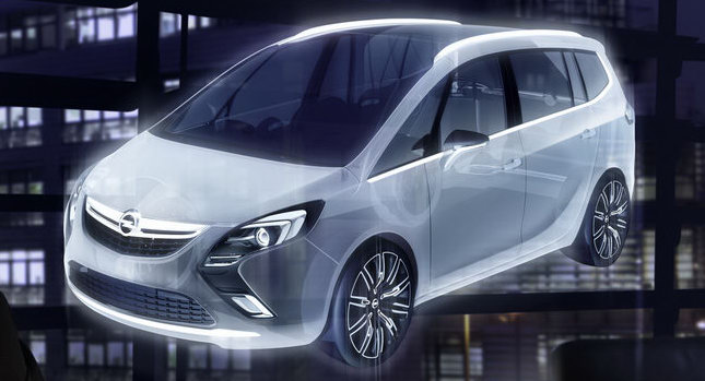 longontsteking Mannelijkheid zegevierend New Opel Zafira Tourer Concept Previewed in iPad Hologram, Debuts in Geneva  | Carscoops
