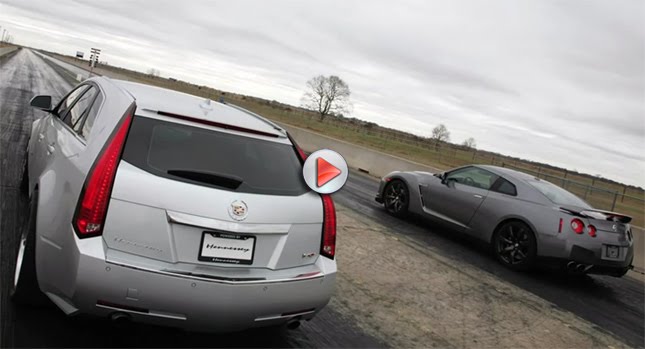  VIDEO:  Hennessey’s Cadillac CTS-V Sport Wagon vs Nissan GT-R and Porsche 911 Turbo