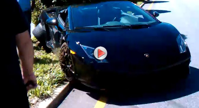  VIDEO: Driver Smacks Lamborghini Gallardo on Curve, Blames Broken Shoe Heel