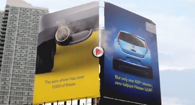  Nissan gets Creative with Smoking Billboard at New York Auto Show