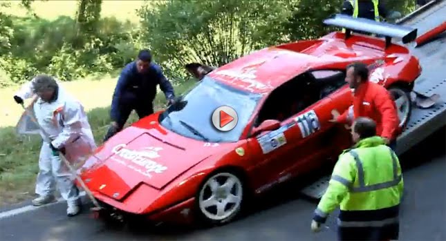  Load Fail: Crashed Ferrari 355 Challenge Breaks free from Chains