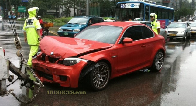  This is what a New BMW 1 M Coupe Looks Like after a Heavy Fender Bender