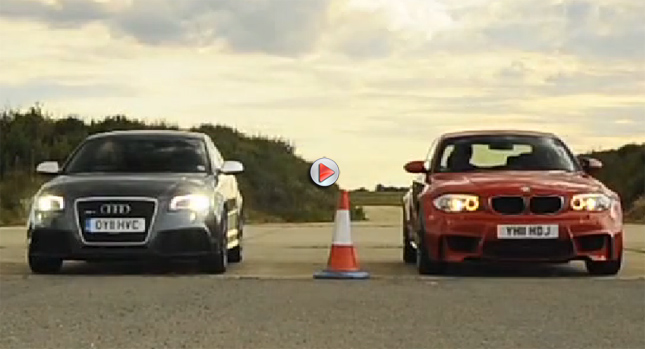  Audi RS3 Sportback Takes on BMW 1 M Coupe in Quarter Mile Duel