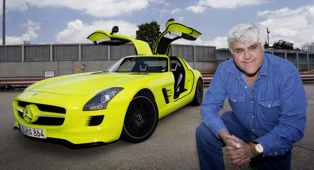  Jay Leno Visits Mercedes’ AMG HQ, Drives SLS Roadster and E-Cell