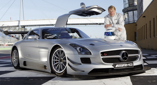  Mika Hakkinen Returns to Racing in the Cockpit of a Mercedes SLS AMG