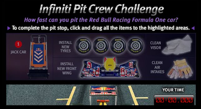  Time Waster of the Day: Infiniti Launches F1 Pit Crew Challenge Facebook Game