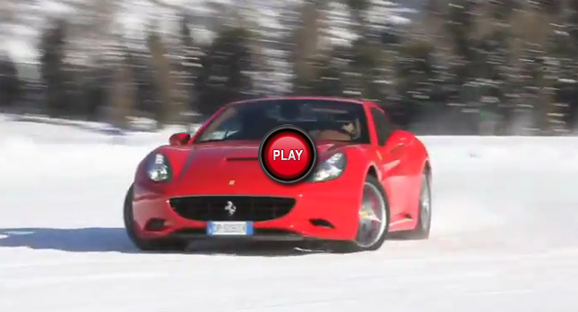  Video: Ferrari California Takes up Snow Drifting in St. Moritz