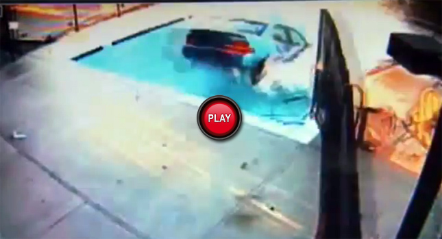  Caught on Tape: Elderly Woman Drives her Car into a Pool!