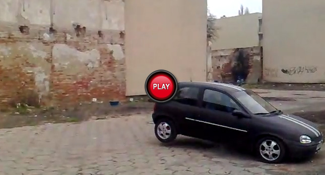  Demolition Corsa: Small Opel Helps Pull Down a Wall in Poland