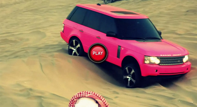  Pink Range Rover Trapped in the Sand Dunes of the Arabian Desert