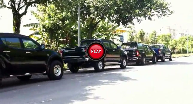  U Film: New Ford Ranger Spotted in Malaysia Pulling Four Trucks from the Competition